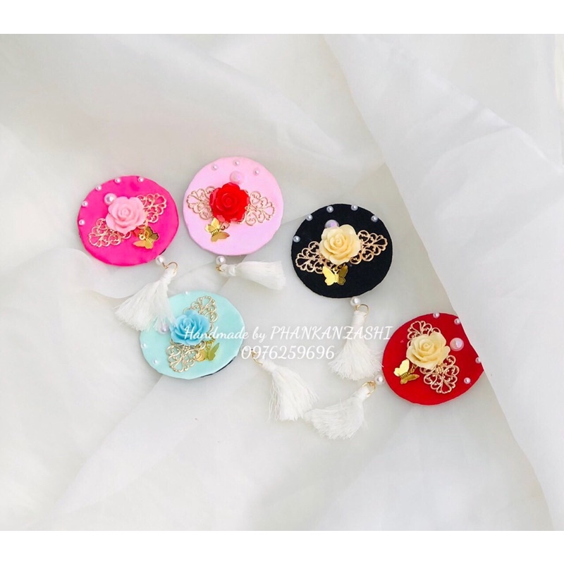 Cài tóc Hanbok đính hoa hồng cao cấp