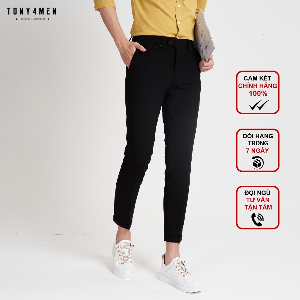 Quần Âu Nam TONY4MEN Dáng Slimfit Xắn Gấu Màu Sắc Thanh Lịch Hiện Đại QA1719