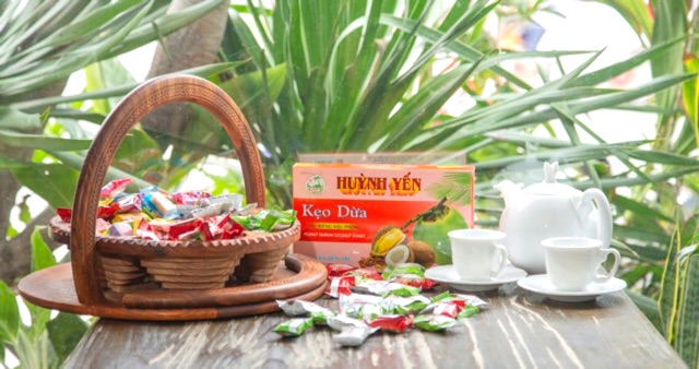 Kẹo dừa Huỳnh Yến ít ngọt-Kẹo dừa thiên nhiên ít đường| Ép máy 400g