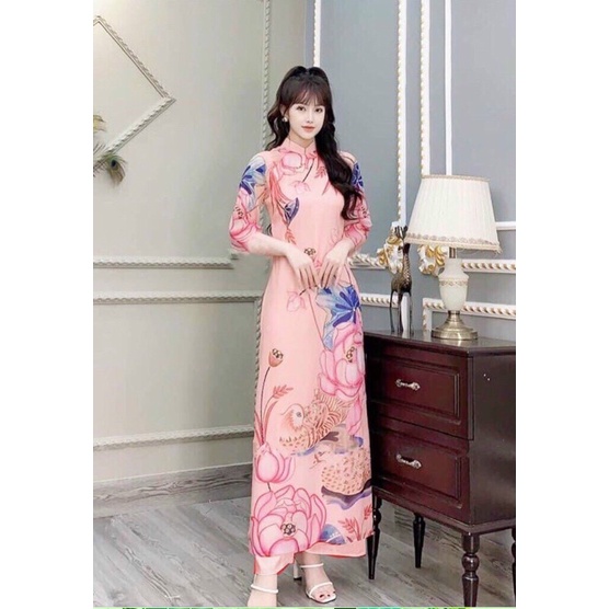 ÁO DÀI HOA SEN FULLSIZE S/M/L/XL/XXL