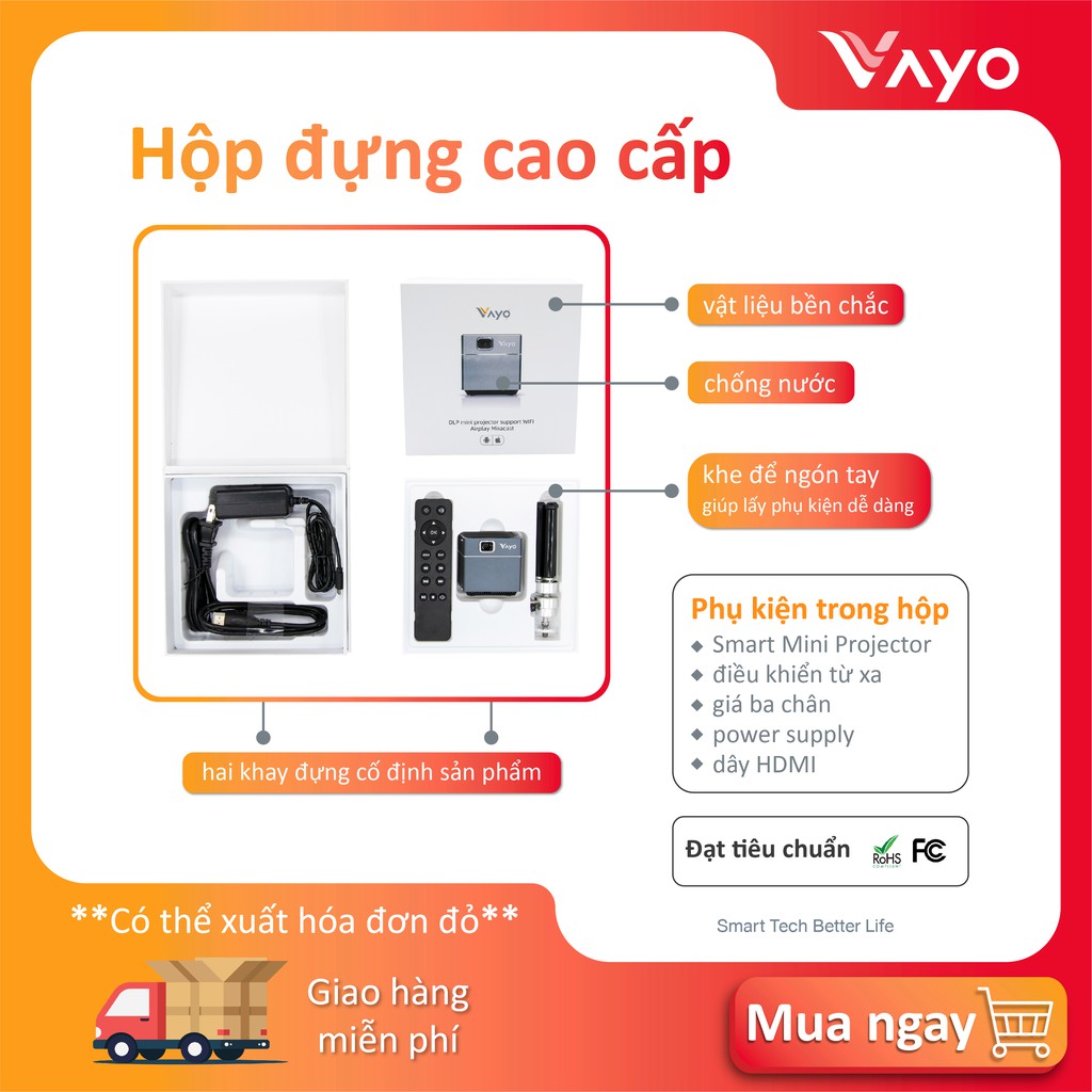 Máy chiếu thông minh mini Vayo - Smart Mini Projector