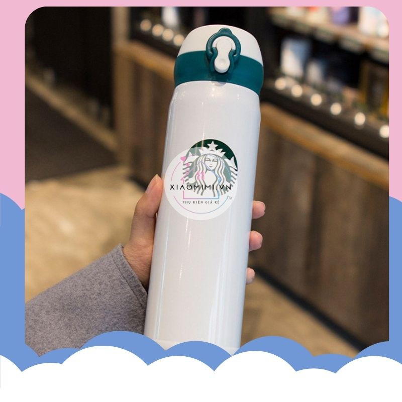 Bình nước giữ nhiệt 500ml starbucks cute chất liệu thép không gỉ 304 XIAOMIMI.VN PVN17508