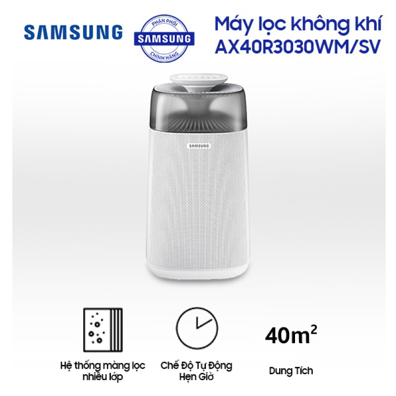 [Mã ELHA10 giảm 6% đơn 5TR] Máy lọc không khí Samsung AX40R3030WM/SV - Phân Phối Chính Hãng