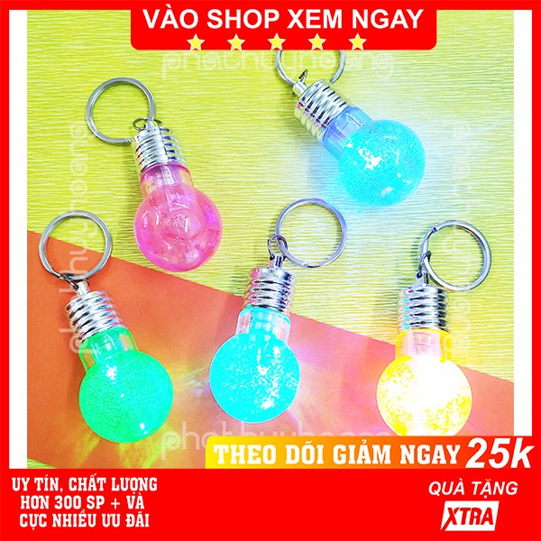 Móc khóa hình bóng đèn sáng  FREESHIP  Móc khóa hình bóng đèn sáng được nhiều màu ngẫu nhiên cực đẹp - Phát Huy Hoàng