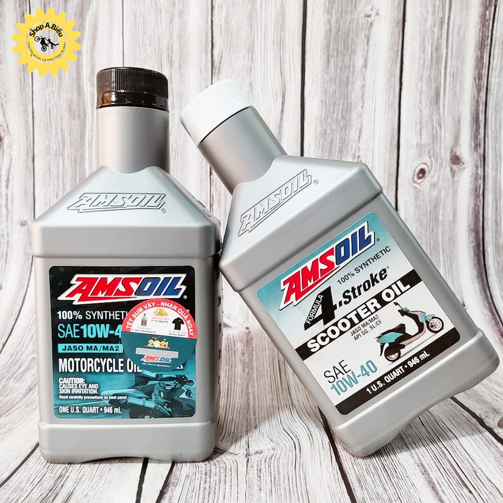 Dầu nhớt tổng hợp AMSOIL chính hãng SAE 10W-40 cho xe số và xe tay ga