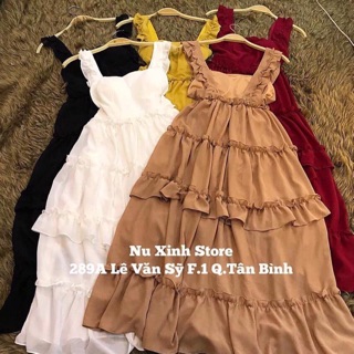 Váy đỏ maxi chị quỳnh giang