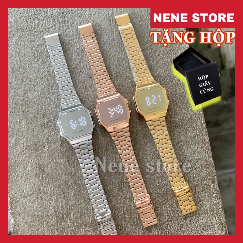 Đồng hồ nam, nữ Tráng gương TOUCH WATCH cảm ứng sang trọng, dây thép cho tuổi teen