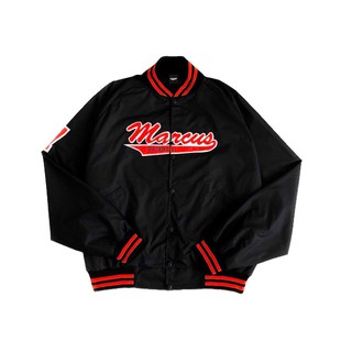 Áo Khoác Dù BOMBER MARCUS Đen Viền Đỏ Unisex