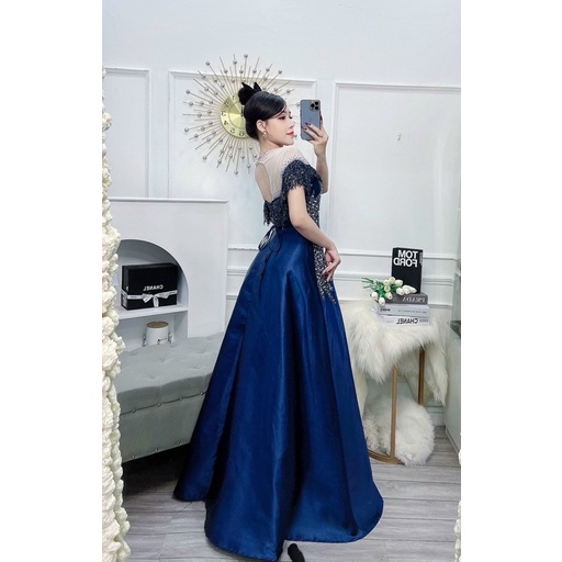 ĐẦM RỚT VAI TUA RUA KẾT CƯỜM TIA full size S/M/L/XL