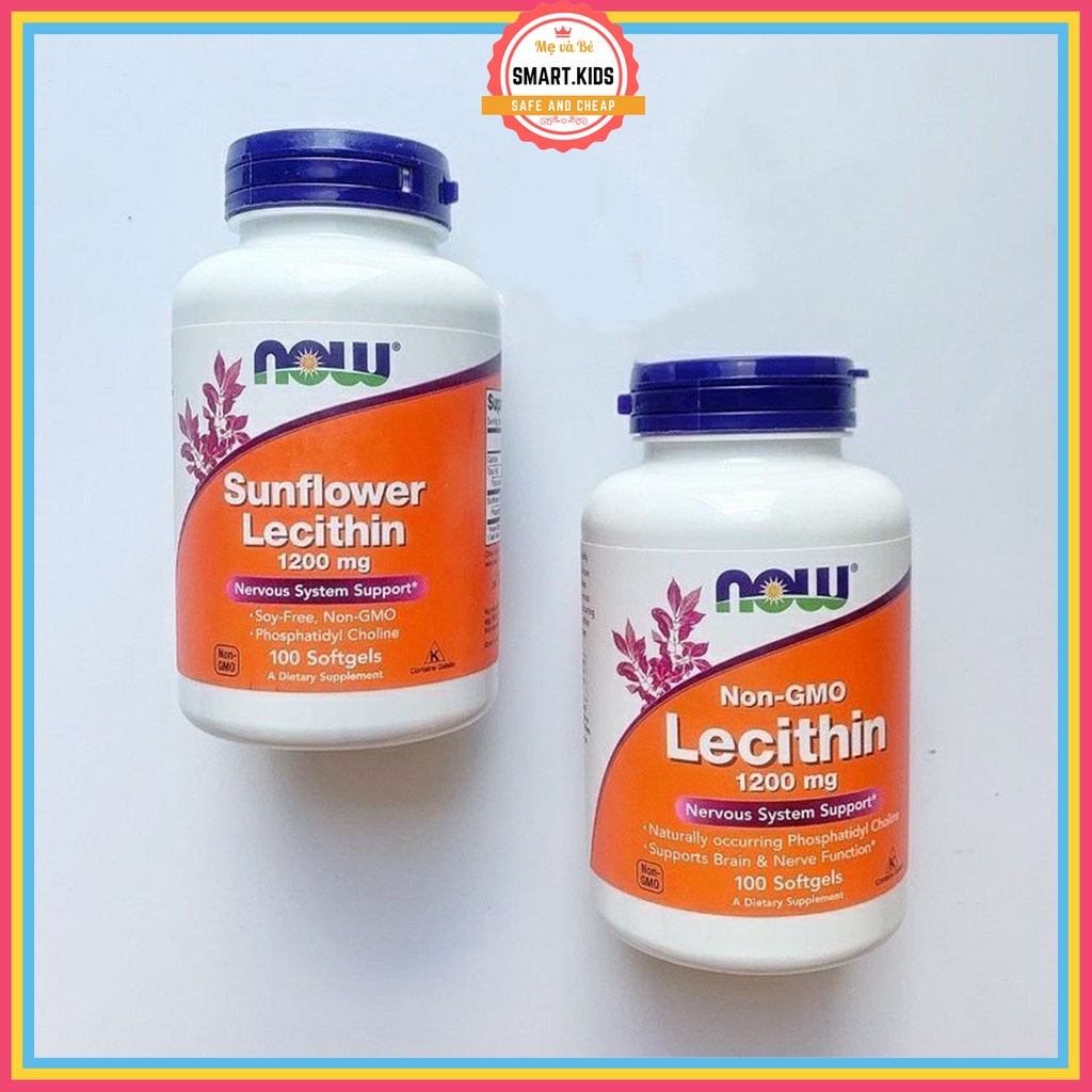 Viên uống chống tắc tia sữa Lecithin 1200mg Now Sunflower Lecithin 100v