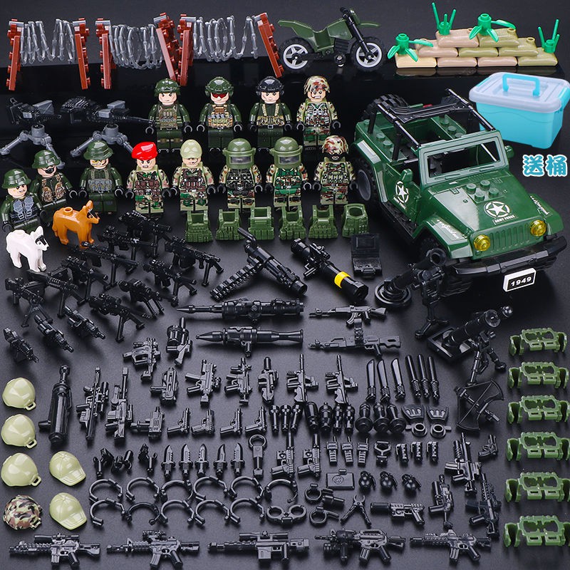 Bộ Đồ Chơi Lắp Ráp Lego Mô Hình Xe Cảnh Sát Quân Đội Cho Bé Trai