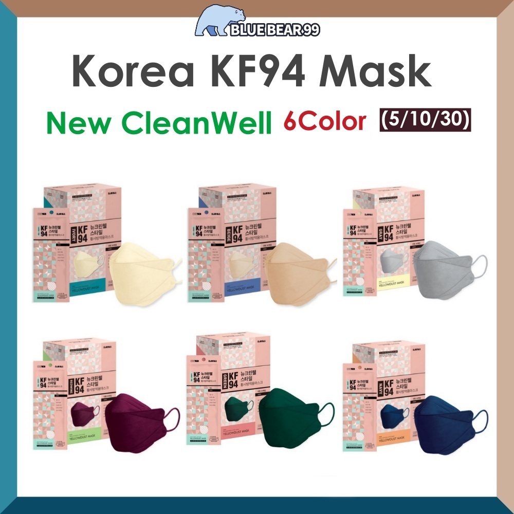 ⭐Korea Mask⭐ New CleanWell Color Mask KF94 Large/ 6 màu