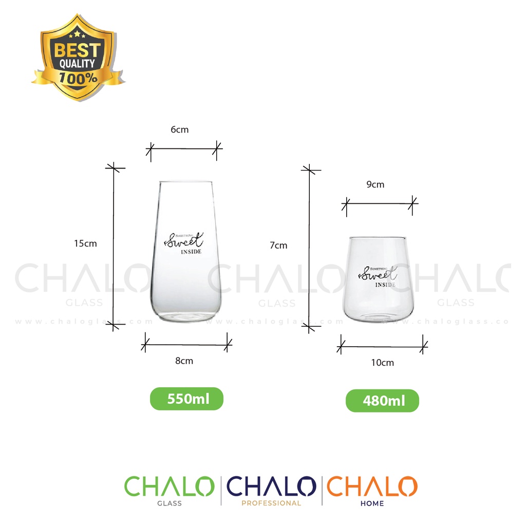 Ly thủy tinh chịu nhiệt 480ml - 550ml  (In Sweet Inside - Coffee House) - CI01 - CI02