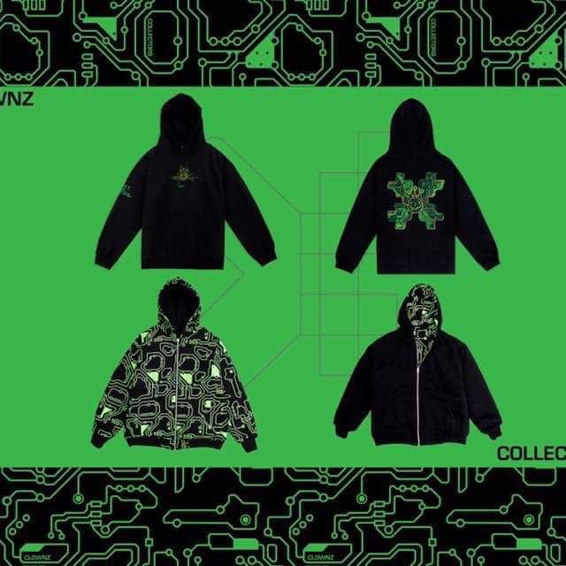 Áo Hoodie The Collector x Clownz 2-Faced Zip 'Mainboard'  Limited Cond 9.8+