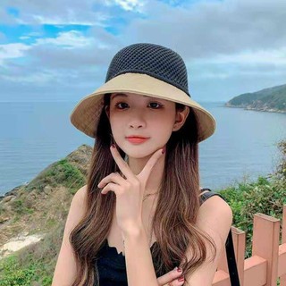 Nón lưới, Mũ lưới Rộng Vành Phối Nơ Thời Trang Đi Biển Cho Nữ 2021