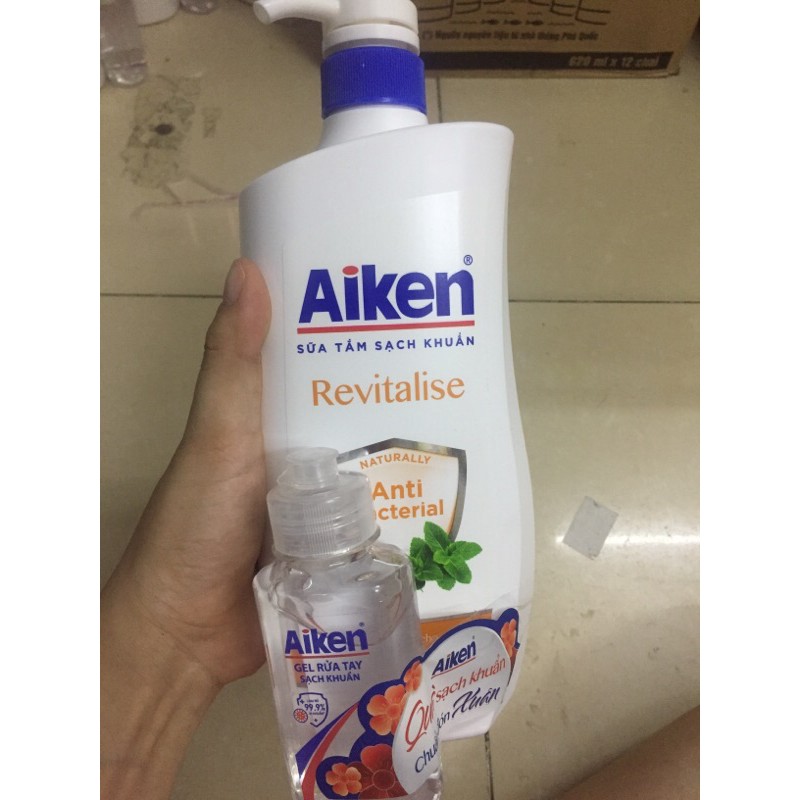 SỮA TẮM SẠCH KHUẨN AIKEN 850g TẶNG KÈM GEL RỬA TAY GIÁ BÌA 140k