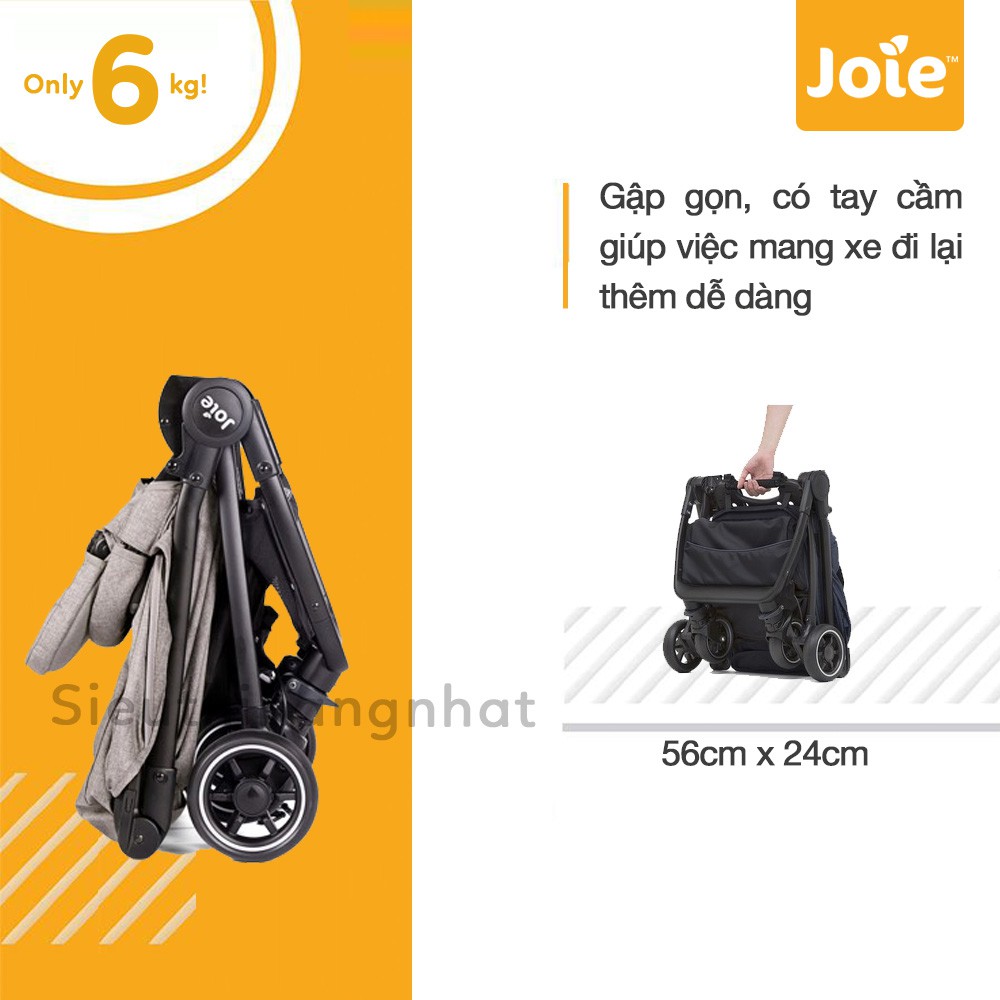 Xe đẩy trẻ em Joie Pact W/ RC&amp;ADPT&amp;TB cho trẻ sơ sinh, giúp bé ngồi thoải mái, có thanh chắn an toàn có thể tháo rời