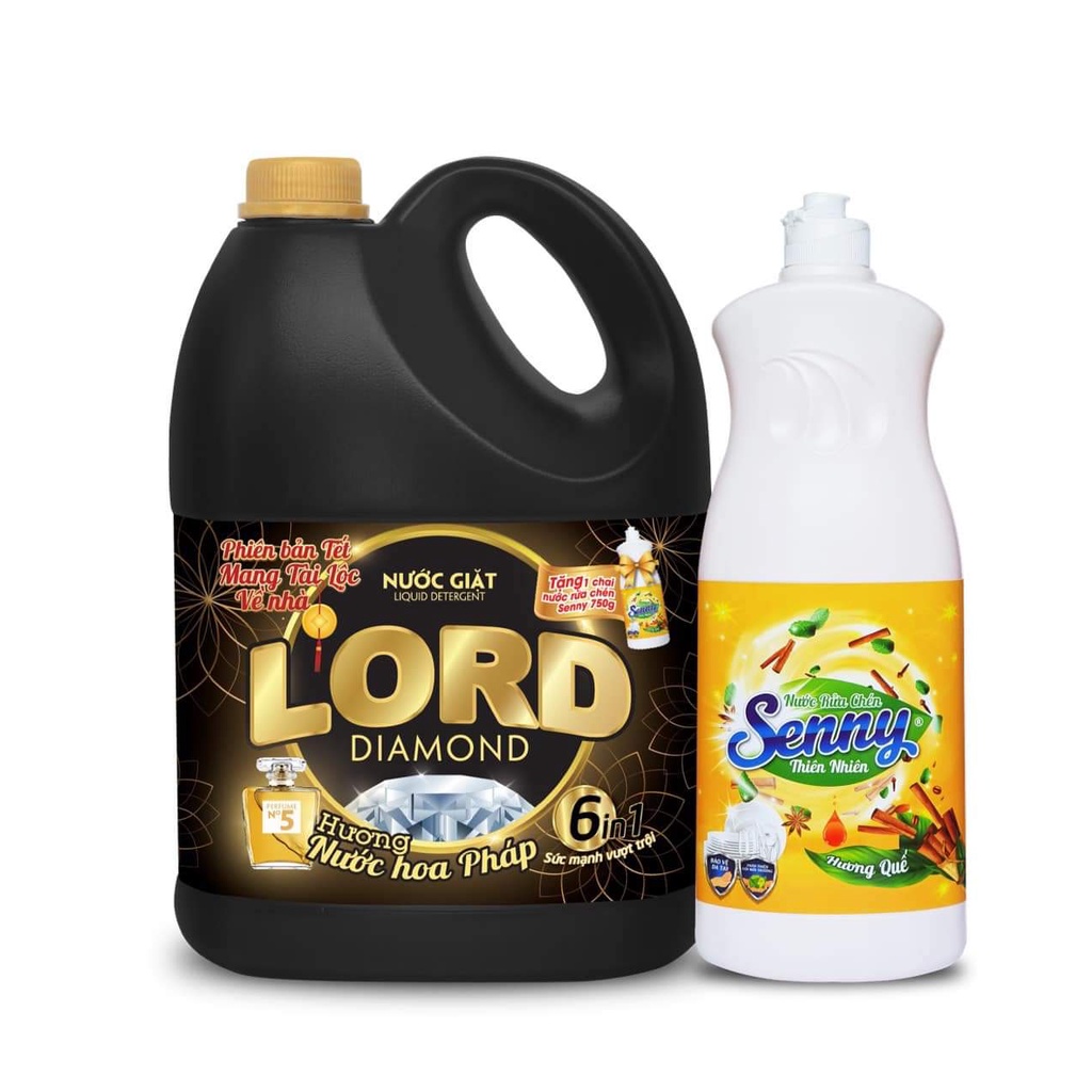 Nước giặt Lord Diamond 3.5kg - tặng nước rửa bát thiên nhiên