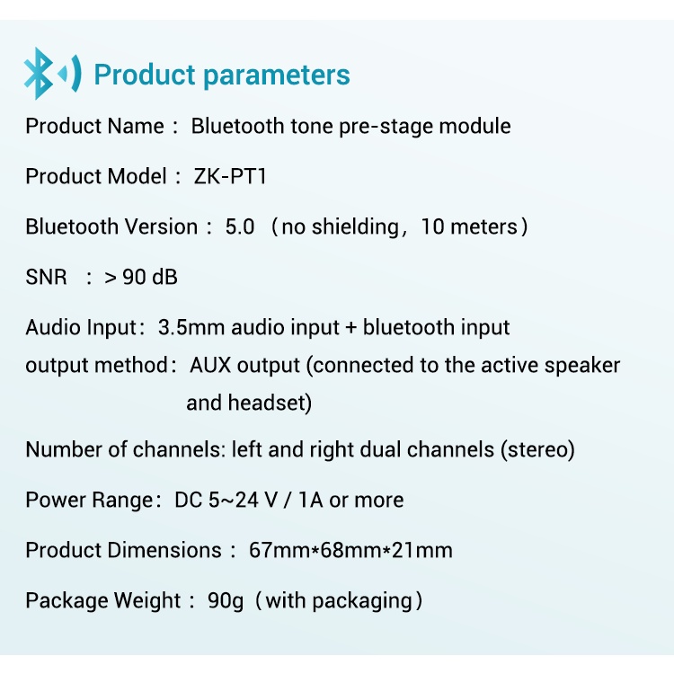 Mạch âm sắc giải mã âm thanh bluetooth ZK-PT1 từ PTD Sound