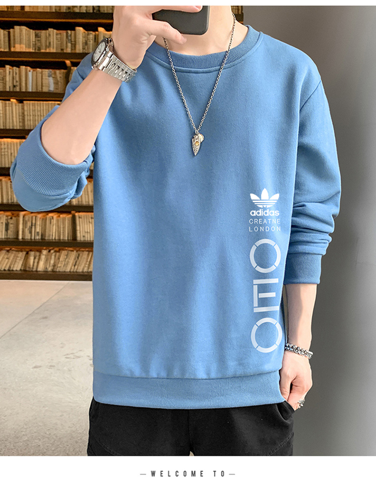 Adidas clover casual casual mens sweater in autumn winter wild round neck long sleeved solid color