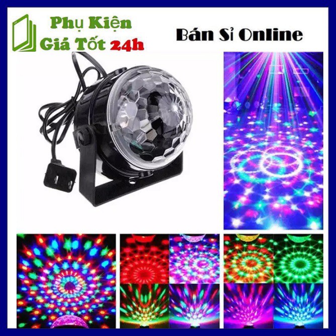 Đèn Led Xoay Trang Trí 7 Màu Cảm Ứng Theo Nhạc Vũ Trường, Sân Khấu Dành cho Dân Bay