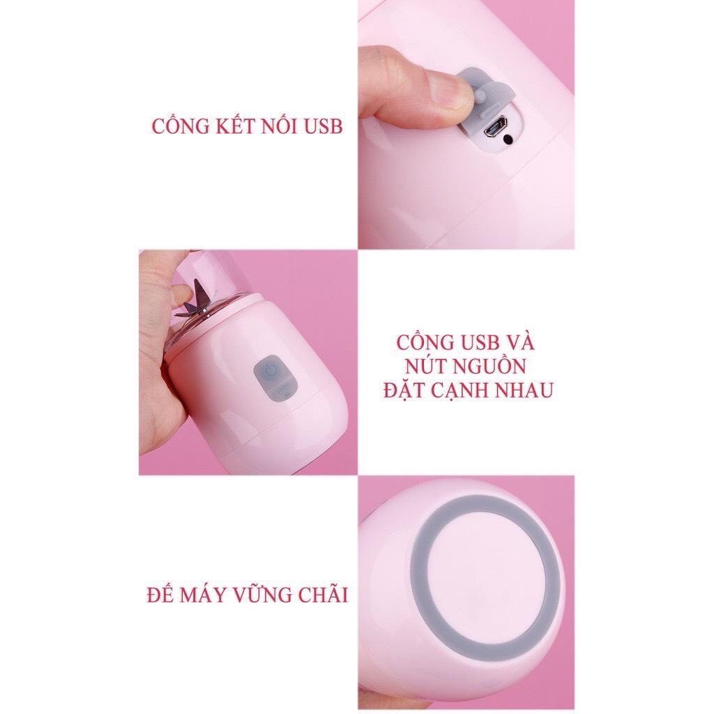 Máy Xay Sinh Tố Cầm Tay Mini Kanchhi - Máy Xay Đa Năng Sạc Tích Điện Công Suất Lớn 6 Lưỡi Inox Xay Siêu Nhuyễn vt186