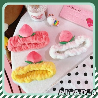 Băng đô trang điểm rửa mặt hình trái đào 3D đáng yêu