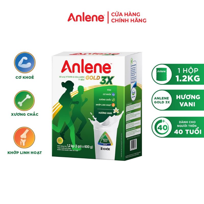 {MẪU MỚI }SỮA ANLENE GOLD TRÊN 40T VANI HỘP GIẤY 1,2KG