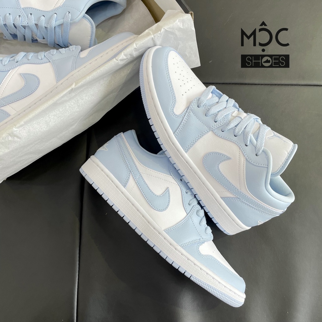 [CHÍNH HÃNG] Giày thể thao Sneaker N.I.K.E Air Jordan 1 Low màu Aluminum Xanh Dương - Code: DC0774 141