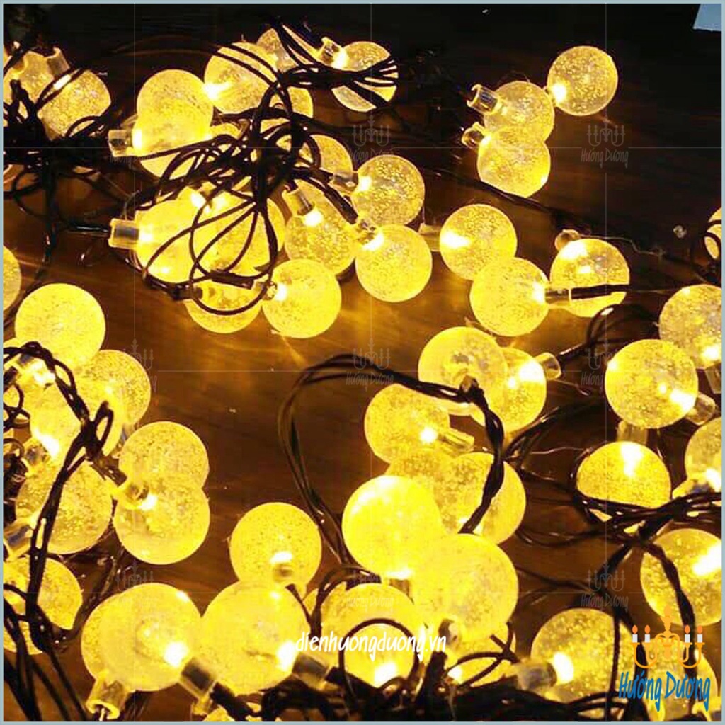 Bộ đèn bóng bi bọt nước dài 10m trang trí cây thông Giáng sinh Noel, trang trí cây mai cây đào Tết