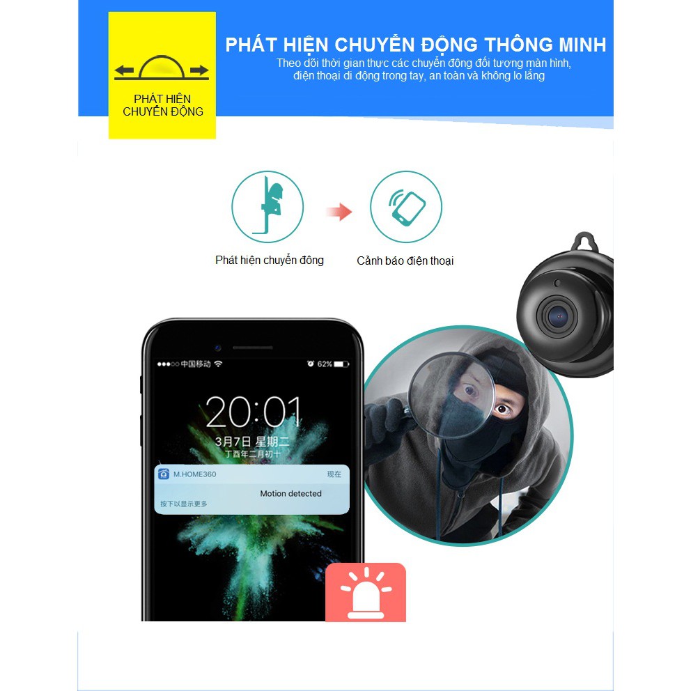 Camera IP Wifi Mini E06-Q2 Full HD 1080P Kết Nối Không Dây Với Điện Thoại