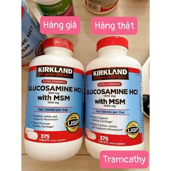 Viên uống Glucosamine HCL 1500mg Kirkland With MSM Hộp 375