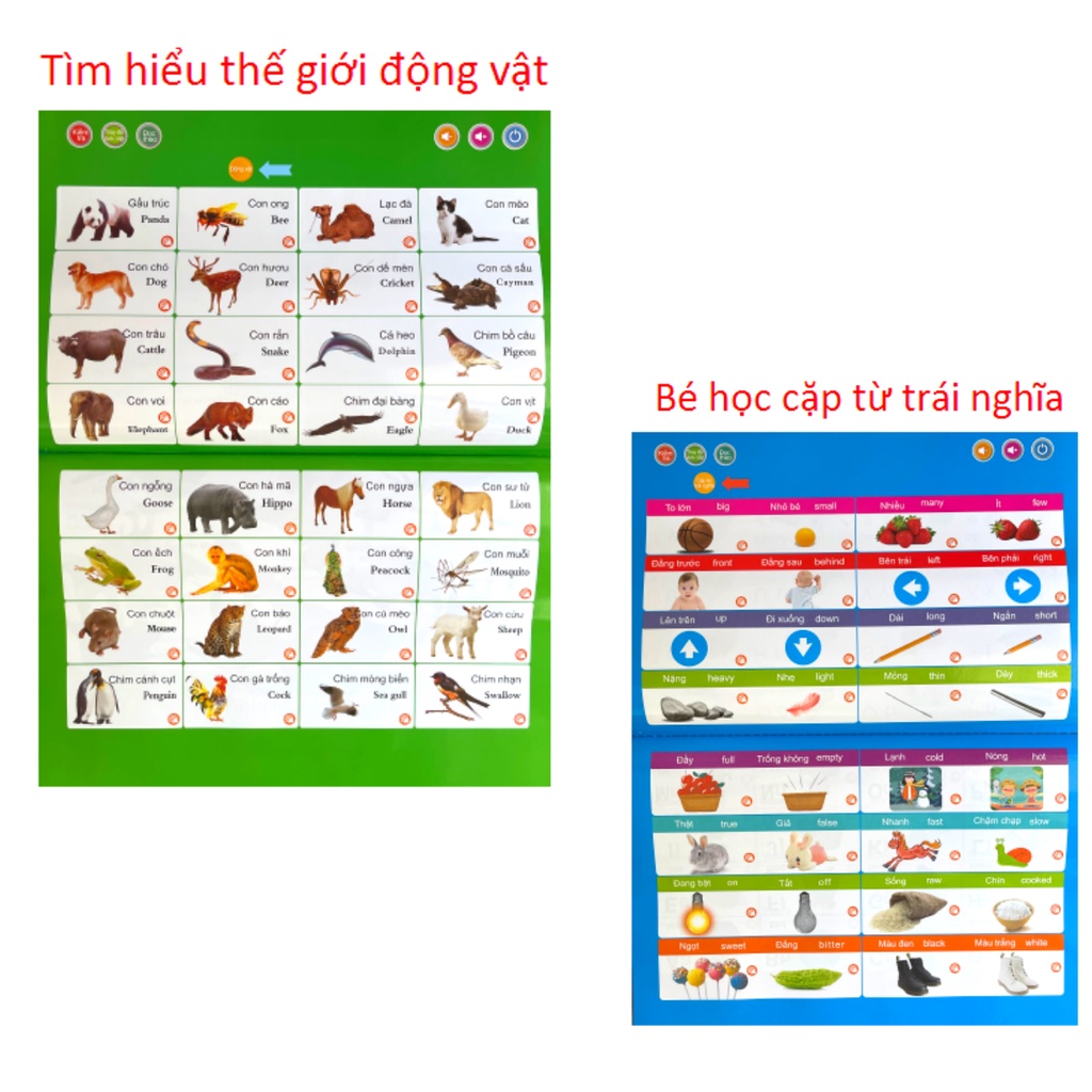 Sách Điện Tử Thông Minh Song Ngữ Anh Việt Cho Bé, Bảng Chữ Cái, Sách Nói Nguyên Khải Học Tiếng Anh - OHAMA SHOP