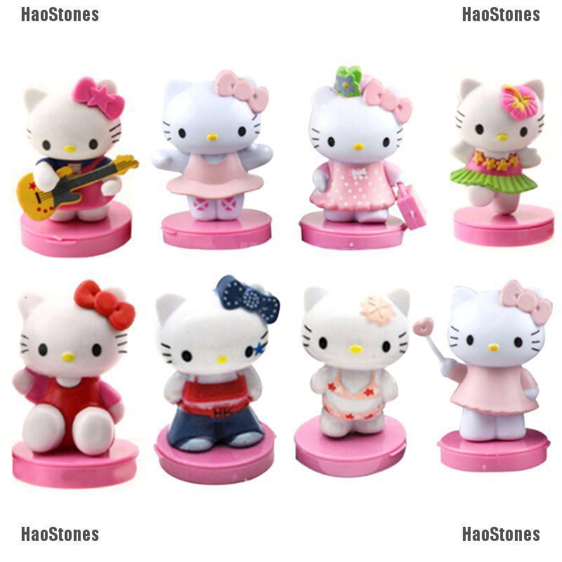 Set 8 Mô Hình Đồ Chơi Nhân Vật Hoạt Hình Hello Kitty