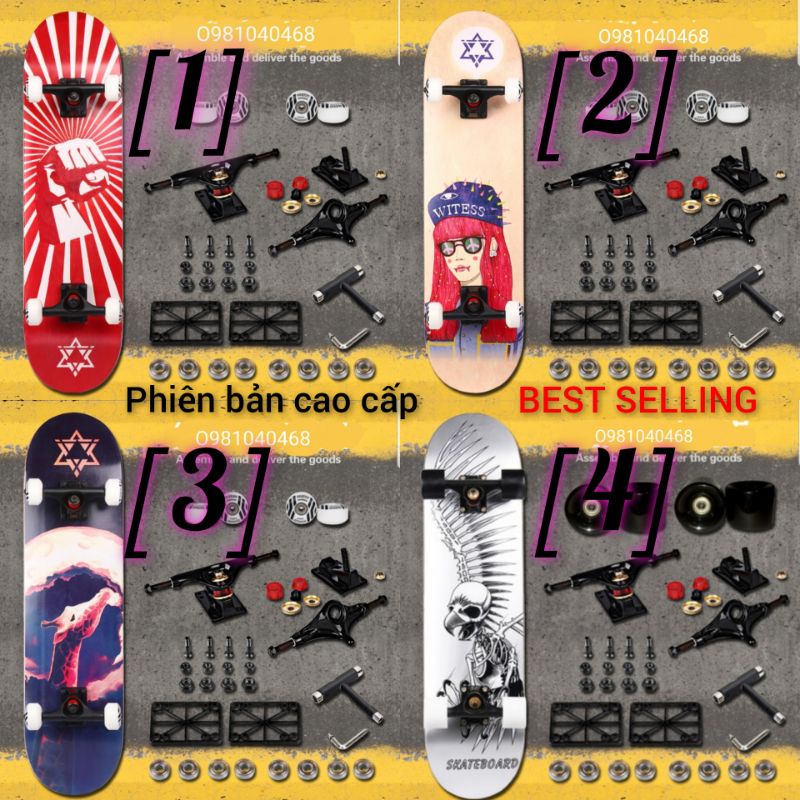 [SỈ CHÍNH HÃNG]  Sỉ Ván trượt skateboard cao cấp Abec 11 SIZE 80x 20 Loại bánh AAA+