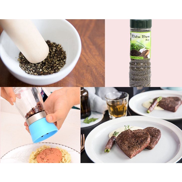 Hạt tiêu đen xay sẵn nguyên chất Đăklăk giá sỹ - 500gr- vị cay nồng thơm - Bigmon