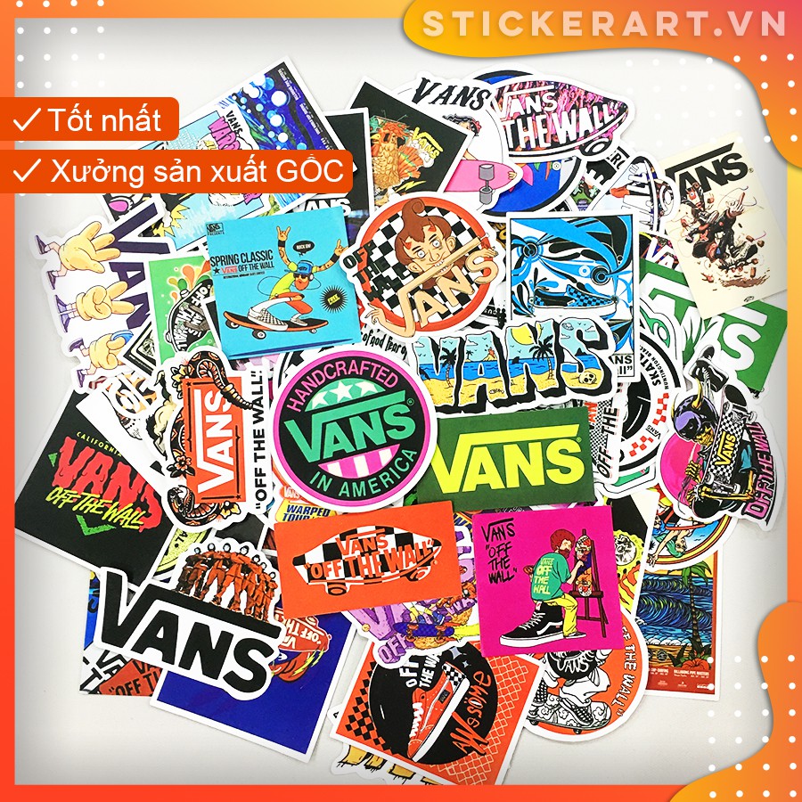 [VANS] 100 Sticker chống nước/ dán laptop vali xe mũ bảo hiểm nhà cửa ...