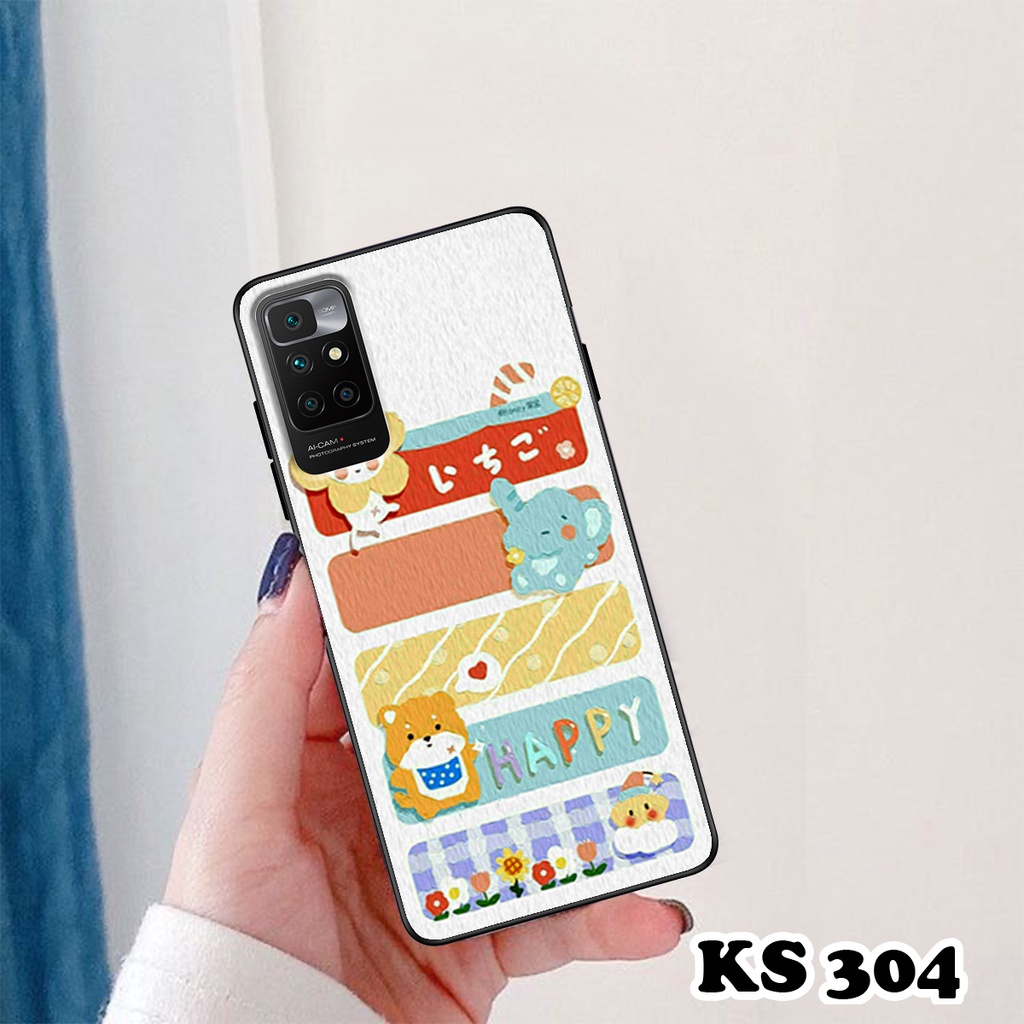 Ốp lưng Xiaomi Redmi 10 - Redmi 10A - Redmi 10C - Ốp in hình gấu &amp; thỏ đang yêu - lưng nhám viền TPU cao cấp