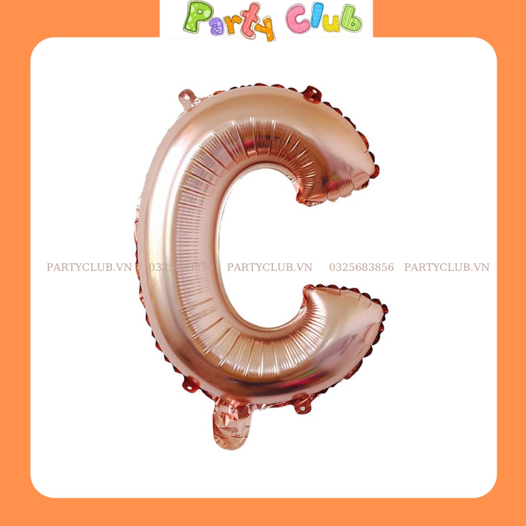 Bóng bóng chữ cái ghép tên màu vàng hồng size 40cm trang trí tiệc sinh nhật, cưới hỏi