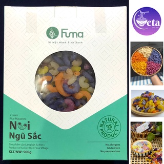 Nui rau củ Fuma 500g/hộp, nui ngũ sắc tự nhiên- Làng bột Sa Đéc - eatclean, thực dưỡng, giảm cân, nuôi ống cầu vồng