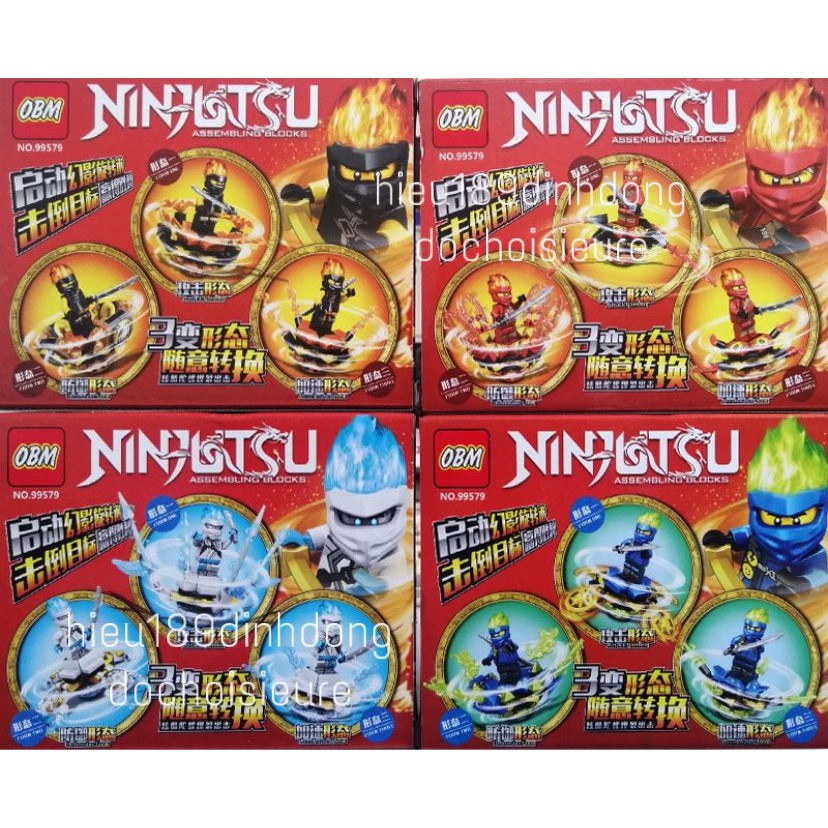 Lắp ráp xếp hình not Lego ninjago 99579 : 4 nhân vật ninja lốc xoáy