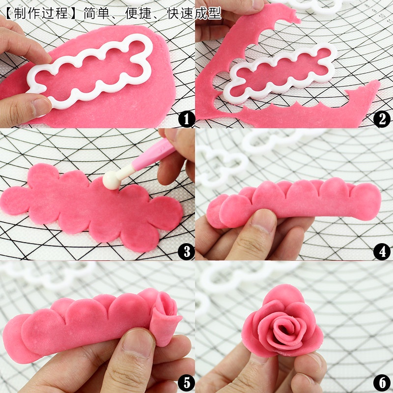 Set 3 Khuôn Cắt Tạo Hình Hoa Hồng Trang Trí Bánh