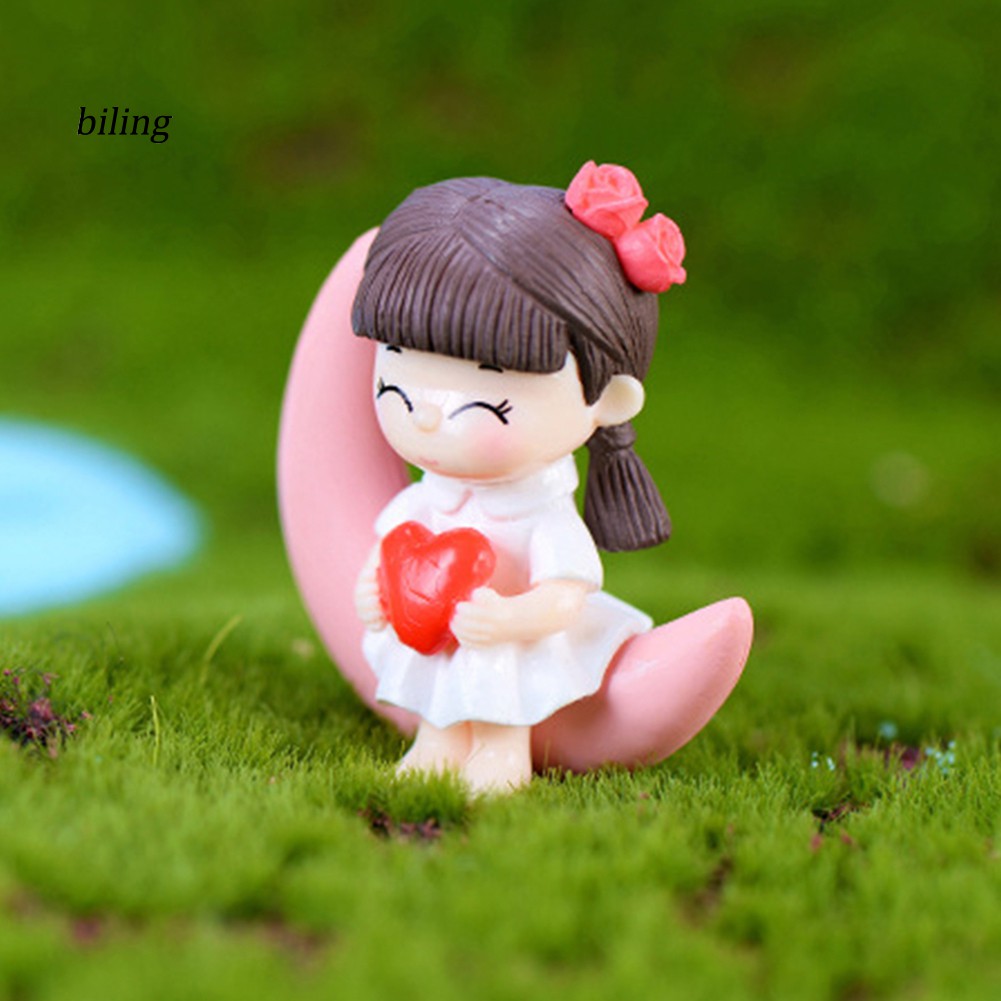 ✿Yyp Yyp✿Set 2 Tượng Bé Trai Bé Gái Mini Bằng Nhựa Resin Trang Trí Tiểu Cảnh DIY