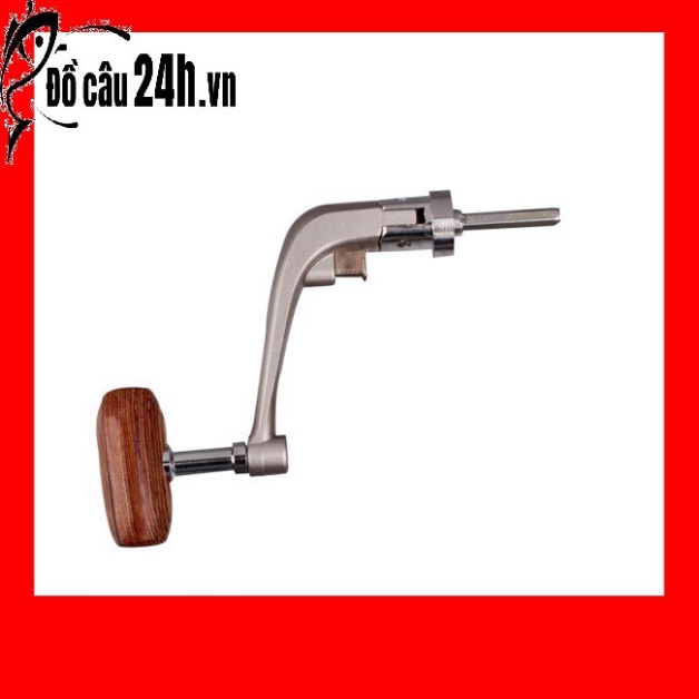 Tay quay máy câu núm gỗ tay quay máy câu shimano kim loại _ shop đồ câu Phía bắc