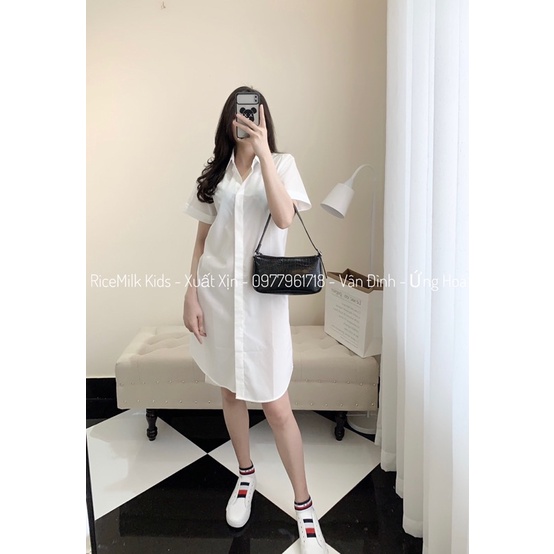 Váy sơ mi 2 màu cho nữ