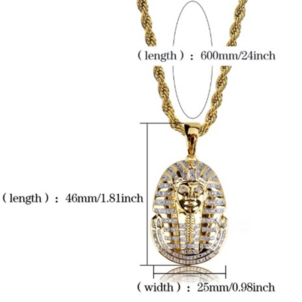 Iced Out Từ Ai Cập Pharaoh Vòng cổ Mặt dây chuyền, Trang sức Đàn ông Hip-hop khảm Micro-dát