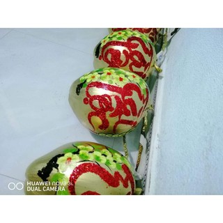 Dừa vàng chưng tết, dừa thư pháp.