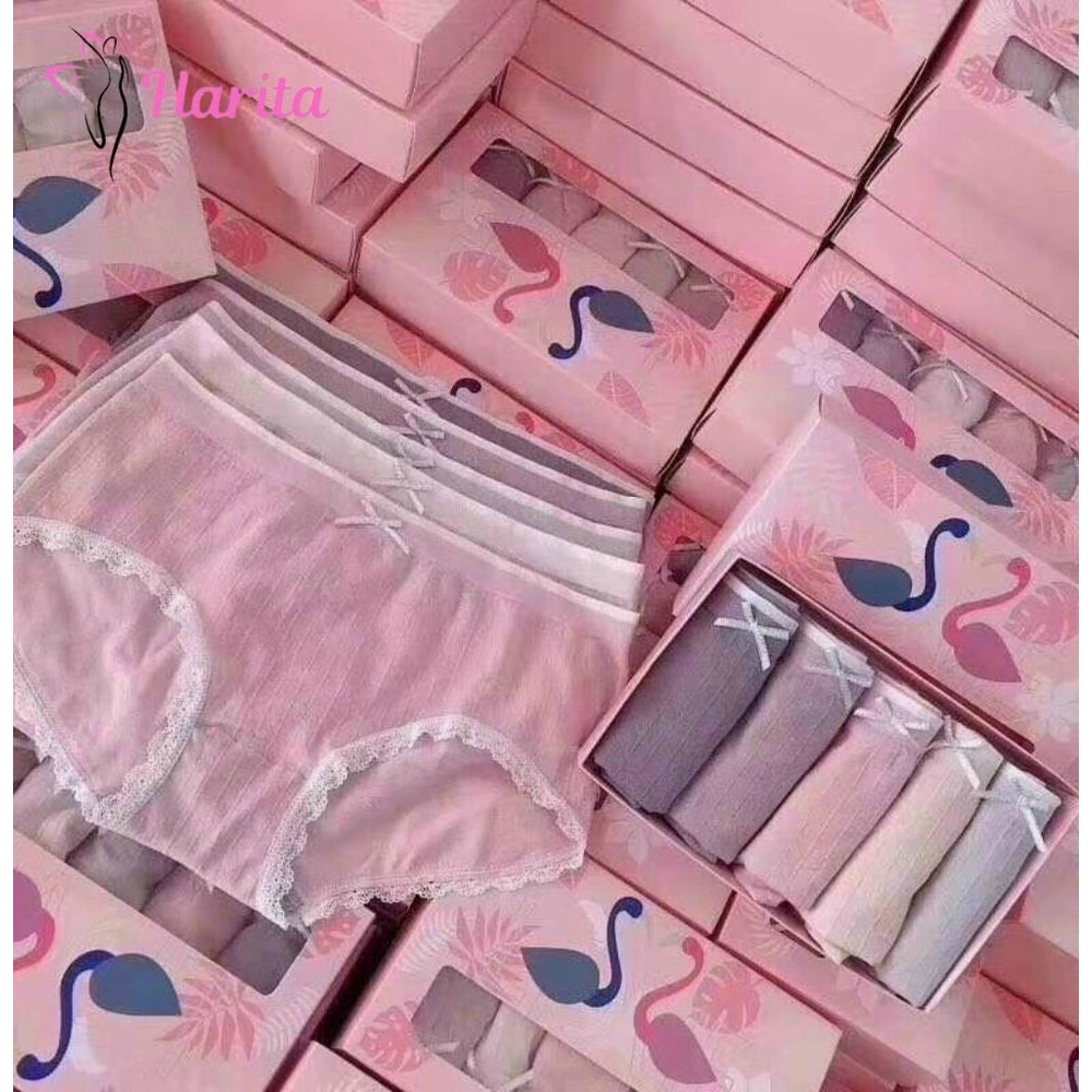 Set 5 chiếc quần lót nữ cotton kháng khuẩn Harita cao cấp xuất Nhật