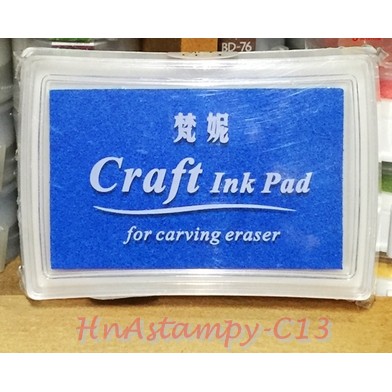 hnastampy Mực dấu craft ink pad tông xanh da trời dùng với seal clear stamp trong handmade scrapbook