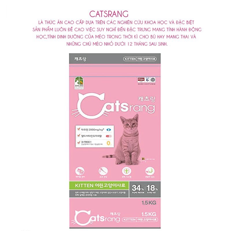 MUA 5 TẶNG 1 -Catsrang Kitten - Hạt thức ăn cho mèo con